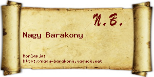 Nagy Barakony névjegykártya
